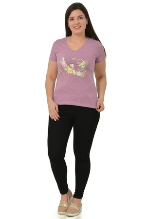 Футболка женская меланж (термо-принт)