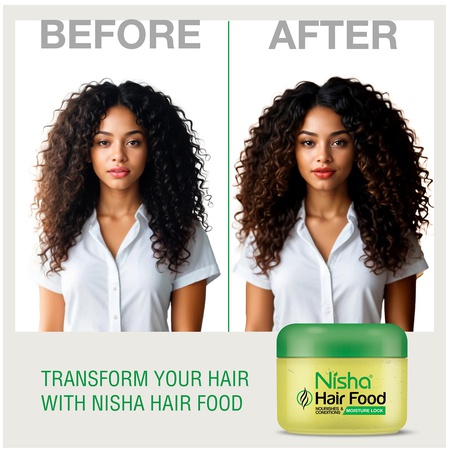 Nisha Hair Food Hair Nourishing Hair Care, Olive, Coconut Oil & Vitamin E, 200g