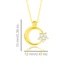 Even & Pétra 14 Ayar Altın Taşlı Ay Yıldız Kolye