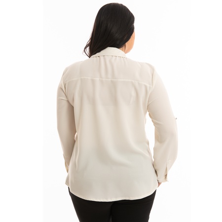 Büyük Beden Klasik Krep Gömlek