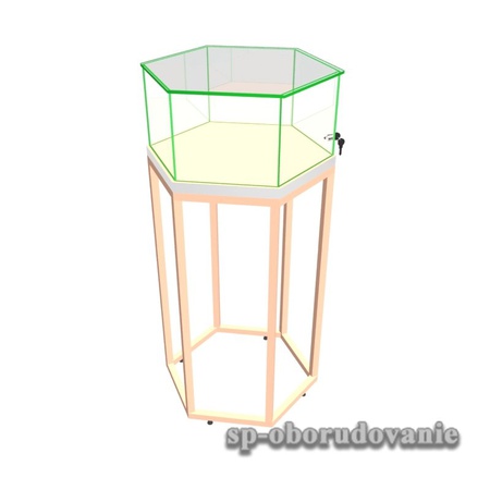 Витрина ювелирная шестигранная (низкая)