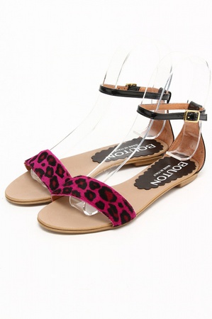 Сандалии фуксия под леопарда sa007