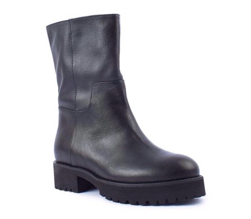 S193 black leather mid-calf boots