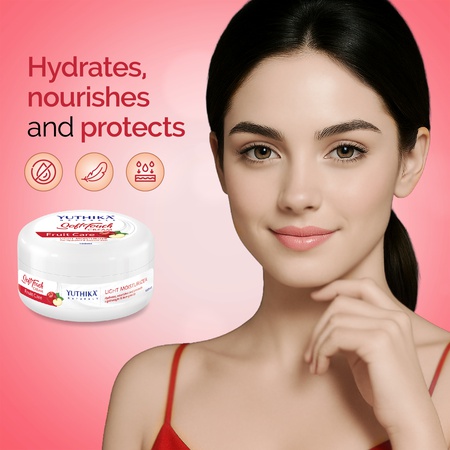 Yuthika Fruit care Light Moisturizer Cream 500ml | Non Sticky, Instant Hydration, Deep Nourishment | For Face, Hand & Body | All Skin Types