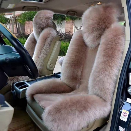 Doğal yünden yapılmış araba koltuğu kılıfları