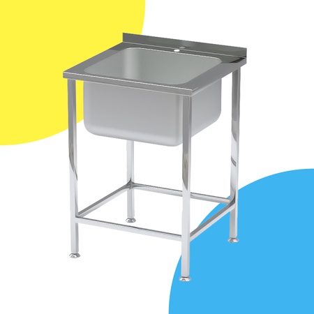 TemQo Yıkama kazanı 600х600х850 mm dikişsiz paslanmaz çelik