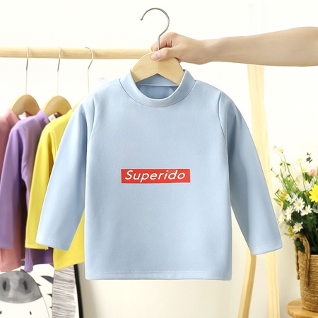 Детская нижняя рубашка с длинным рукавом, теплая осенне-зимняя новая детская футболка с высоким воротником, детская одинарная куртка, детская одежда