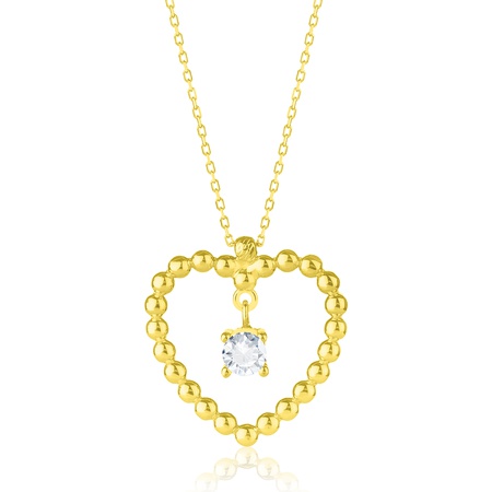 Колье Dorica Ball Heart с одним камнем Even & Pétra из 14-каратного золота