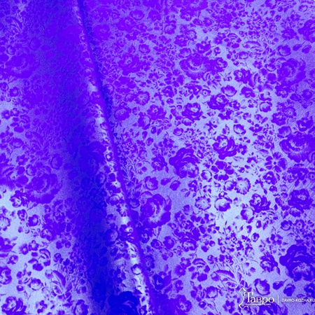 Велюр с принтом, "Розы фиалка"