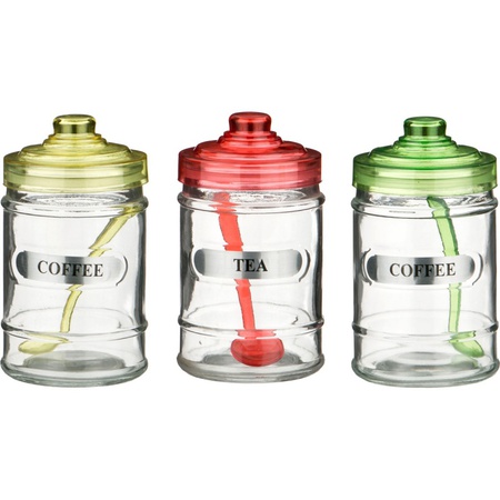 مجموعة حاويات للمنتجات السائبة مع ملاعق (3 حبة)