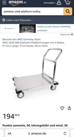 Платформенная тележка из нержавеющей стали WAS Gernany EB-1440