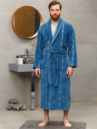 Махровый халат с принтом