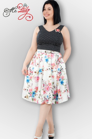 1226-2 Юбка с цветочным принтом, размеры 44-54