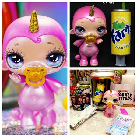 Пупси Спаркли Криттерс. Наннерс Обезьяна Сюрприз из Слизи Единорога Полный Запечатанный