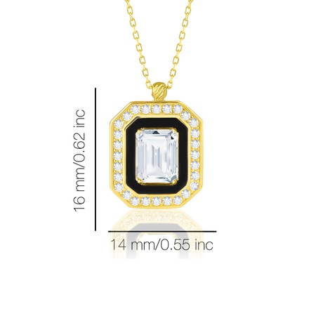 Even & Pétra 14 Ayar Altın Taşlı Siyah Renk Baget Kolye