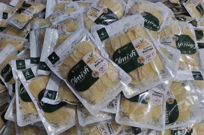 %3 şekerli kurutulmuş zencefil. OLMISH fabrikalarından kurutulmuş meyveler