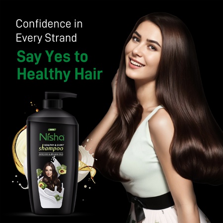 Nisha Avocado and Brahmi Oil Shampoo for Women & Men 650 ml for Silky, Shiny and Healthy Hair, Cleanse Oily Scalp, All Hair Types