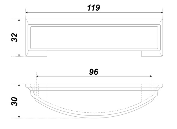 Furniture handle RS178CP.4 / 96