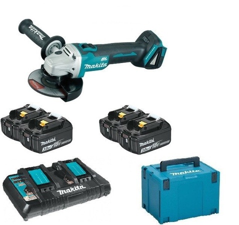 Makita DGA504Z akülü açılı taşlama makinesi durumda (198831-0) + 4 acc. + s / y