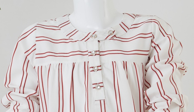 Uzun Kol Çizgili Kız Gömlek / Bağcıklı Viskon Pantolon