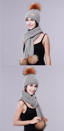 Bayan şapka + atkı: set