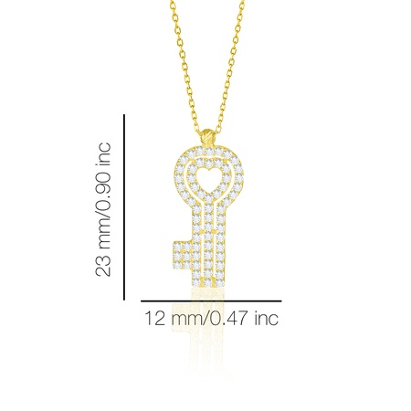 Even & Pétra 14 Ayar Altın Taşlı Anahtar Kalp Kolye