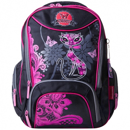 Рюкзак KB1522 Цвет: черный с розовой отделкой