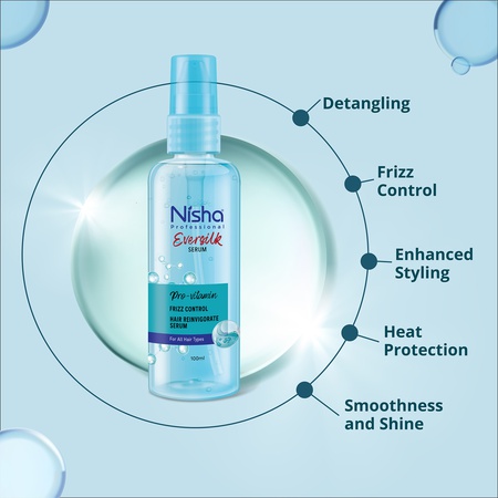 Nisha Pro Vitamin Eversilk Hair Serum, Man and Women, All Hair Types, 3.38 fl oz