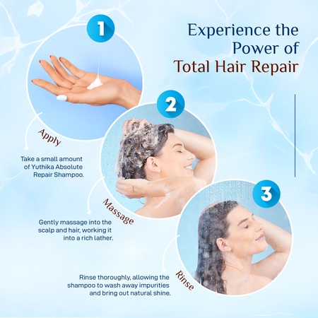 Yuthika Absolute Repair Shampoo For Damaged Hair 650ml |Total Nourishing Shampoo For Women & Men| Enriched With Argan Oil & Amaryllis Extract