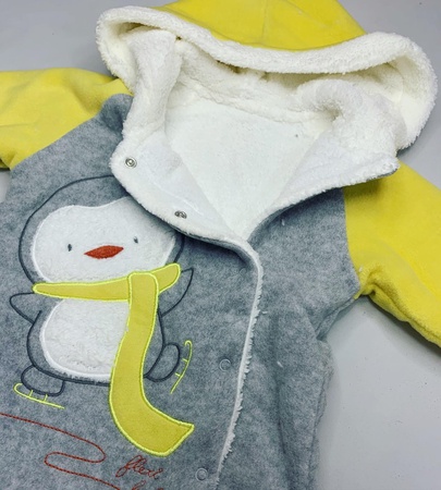 Человечик комбез на махре с капюшоном flexi baby