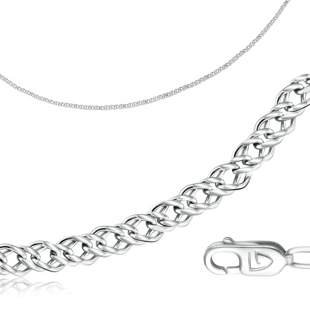 БРАСЛЕТ ИЗ СЕРЕБРА, ПЛЕТЕНИЕ ДВОЙНОЙ РОМБО