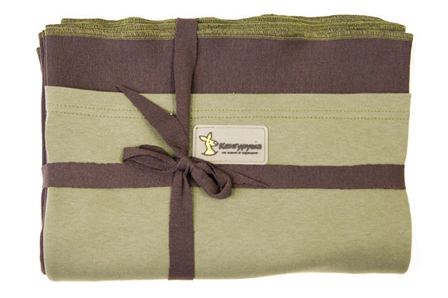 Слинг-шарф трикотажный Кенгуруша Mix, кофе-олива