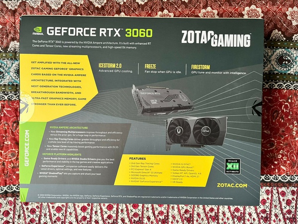 Карта ZOTAC Gaming GeForce RTX 3060 Twin Edge OC 12 ГБ GDDR6