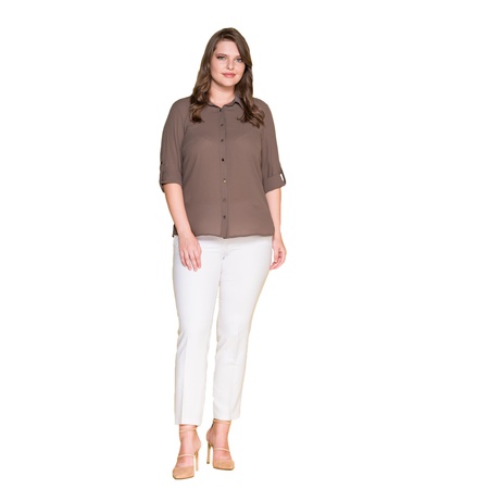 Büyük Beden Klasik Krep Gömlek