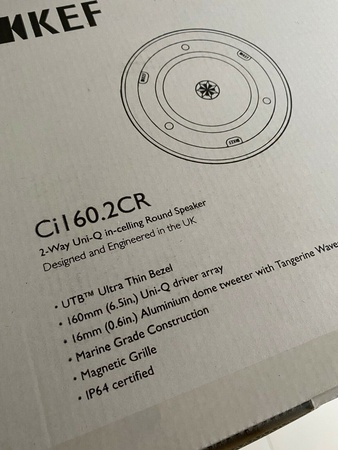 KEF Ci160.2CR Ceiling Speaker, Thin Bezel, Round, 160 mm Driver - NEW BOXED