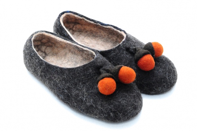 Filzpantoffeln "Eicheln"