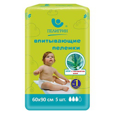 Пелёнки впитывающие с экстрактом алое, 60х90 см