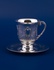 Серебряная чашка с блюдцем №12