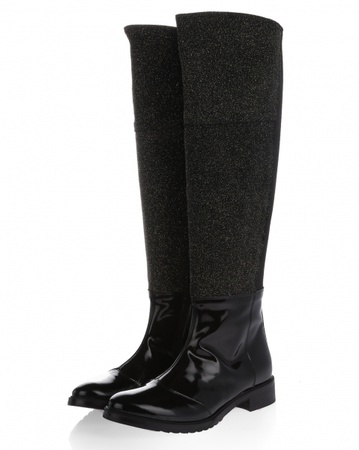 Черные лаковые сапоги s160