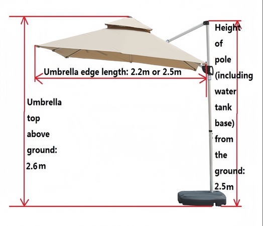 Offset Cantilever Umbrella – 3m Double-Tier, Aluminum Frame, Water/Sand Base Ready – Wholesale