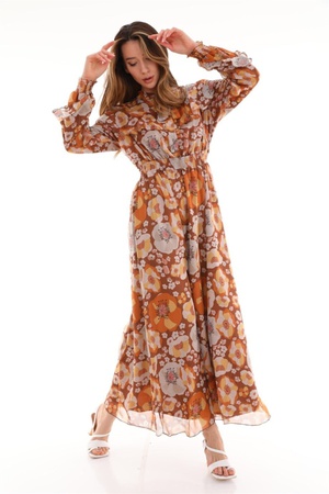 Женское летнее шифоновое платье с цветочным узором - Hijab Clothing