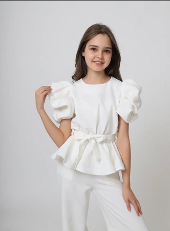 Блузка Баска Волна школьная повседневная/2406