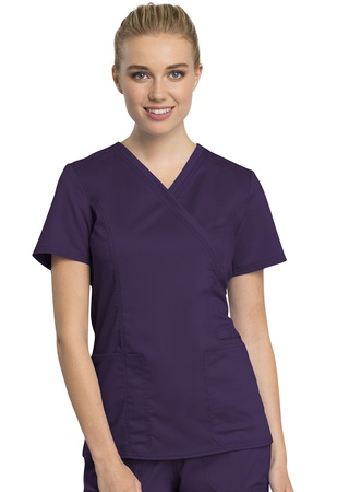 Женская медицинская блуза Cherokee WW Revolution Tech Mock Wrap Top in Eggplant WW775AB EGG