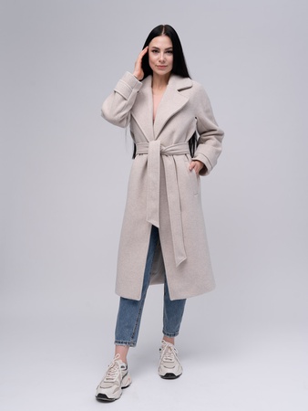 Демисезонное пальто-халат