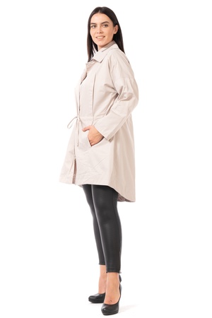 Büyük Beden Beli Büzgülü Parka