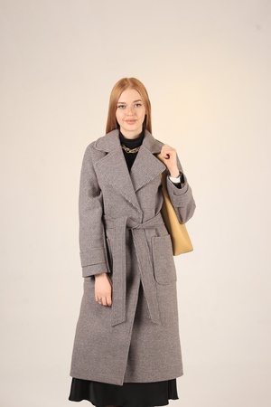 Женское пальто демисезонное, с принтом гусиные лапки, #48