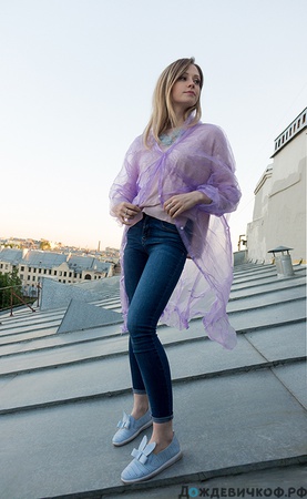 Дождевик одноразовый на кнопках паяный