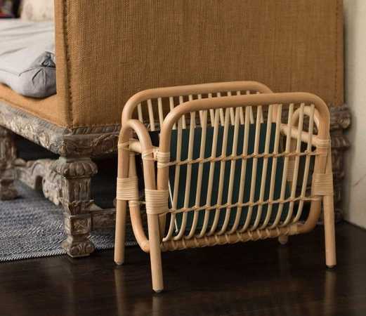 Sıcak Satış Rattan Dergi Tutucu 100% Çevre Dostu Doğal Rattan Kitap Sepeti Ev Dekor