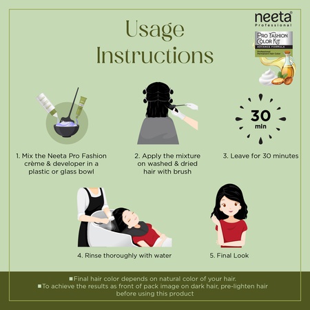 Neeta Fashion Color Kit Permanent Hair Color Natural Black 1.0