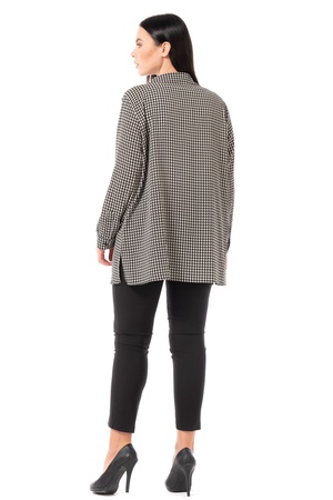 Büyük Beden Gömlek Yakalı Bluz